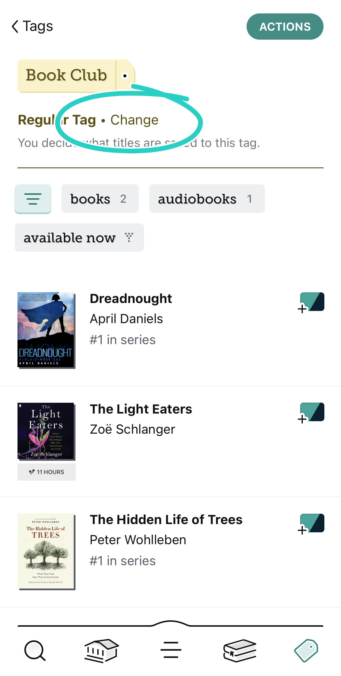 Il link Cambia è vicino alla descrizione